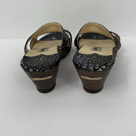 Jimmy Choo Kershaw slide double strap sandal shoe clog metallic snake wood 36 6 - Picture 5 of 6